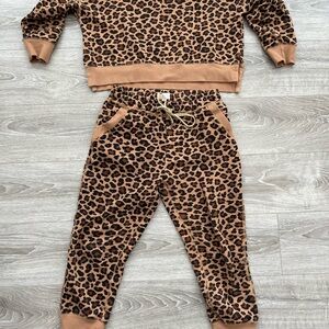 Poppy & Peonies Leopard Jogger Set